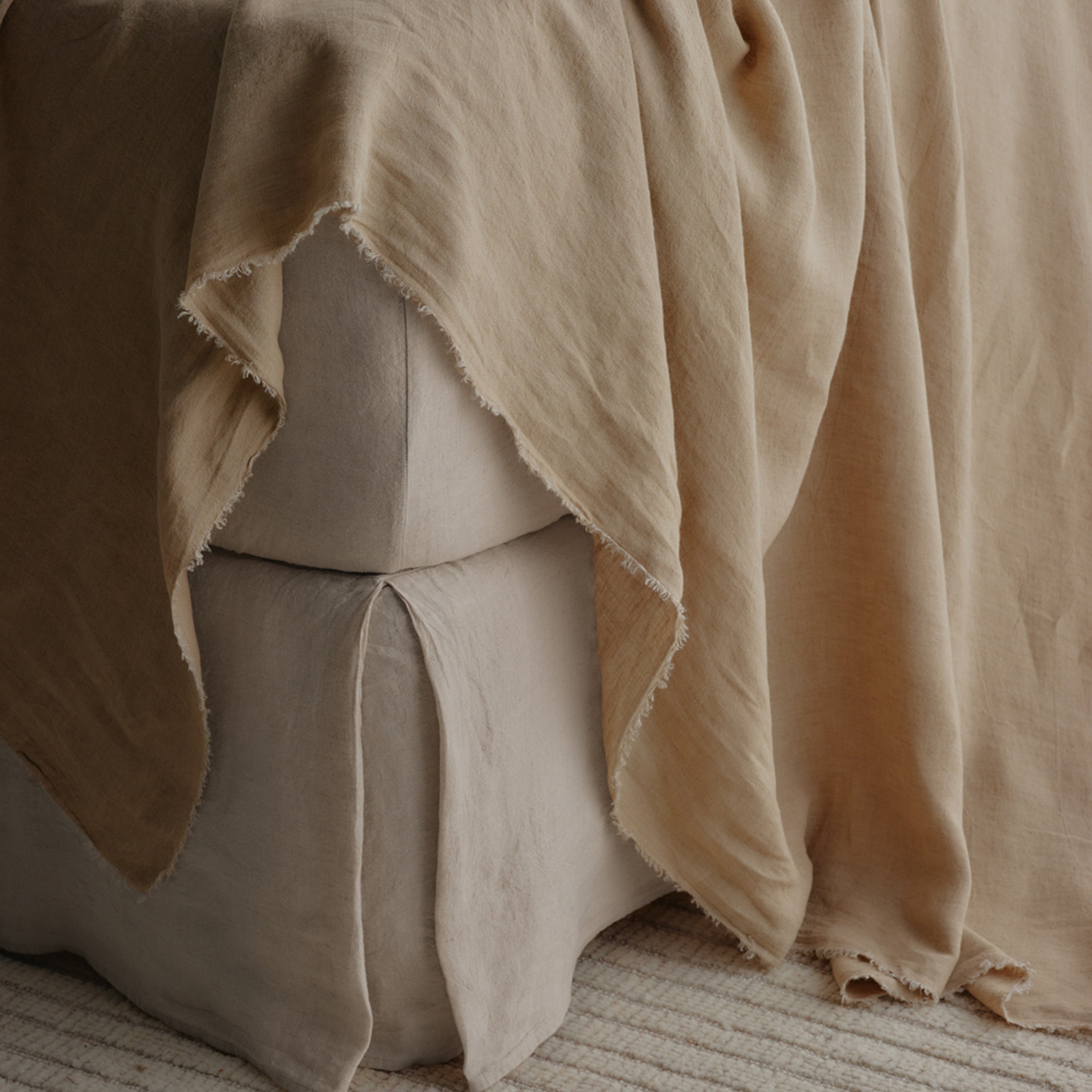 Basix Linen Bed Skirt/Valance - Sable
