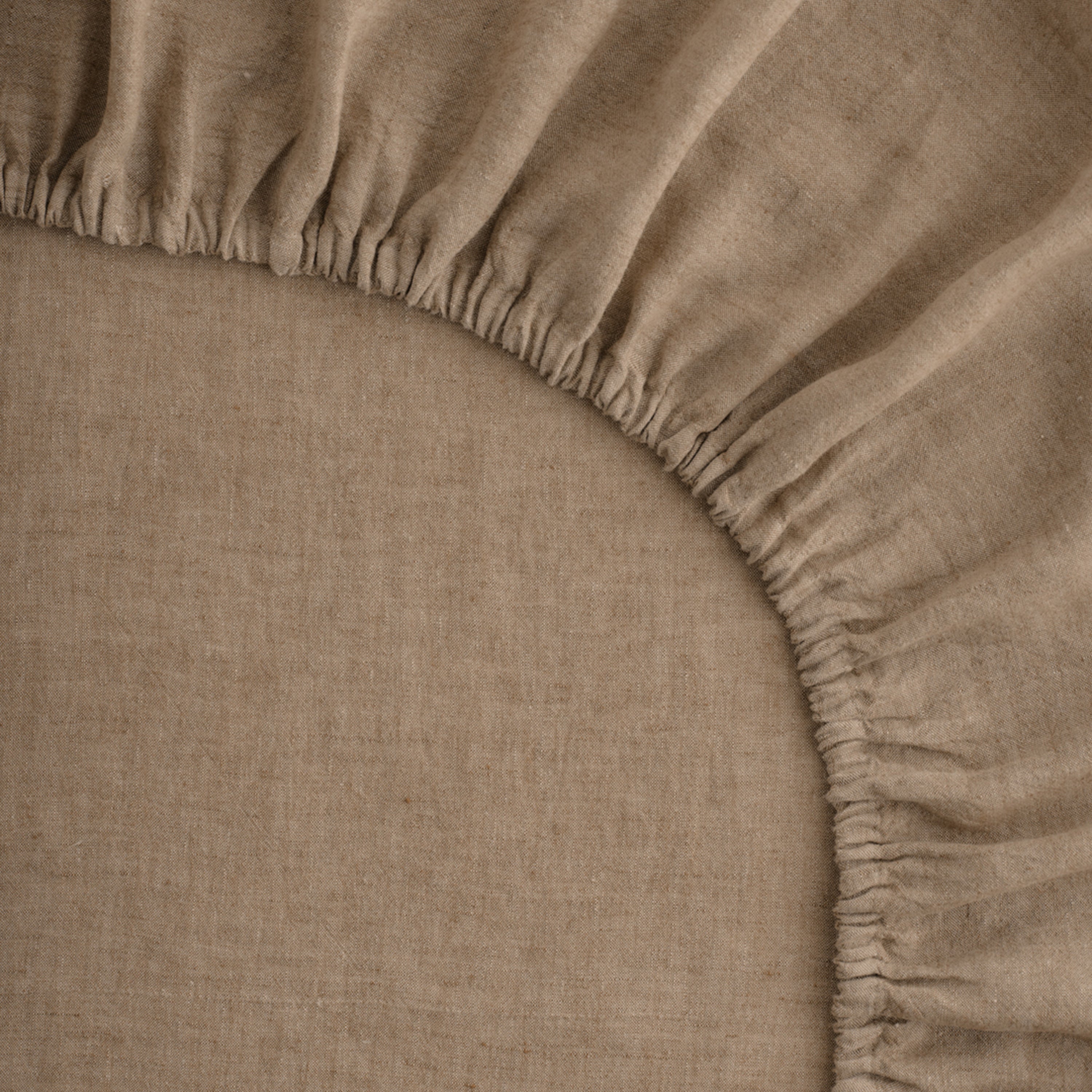 Basix Linen Fitted Sheet - Brun