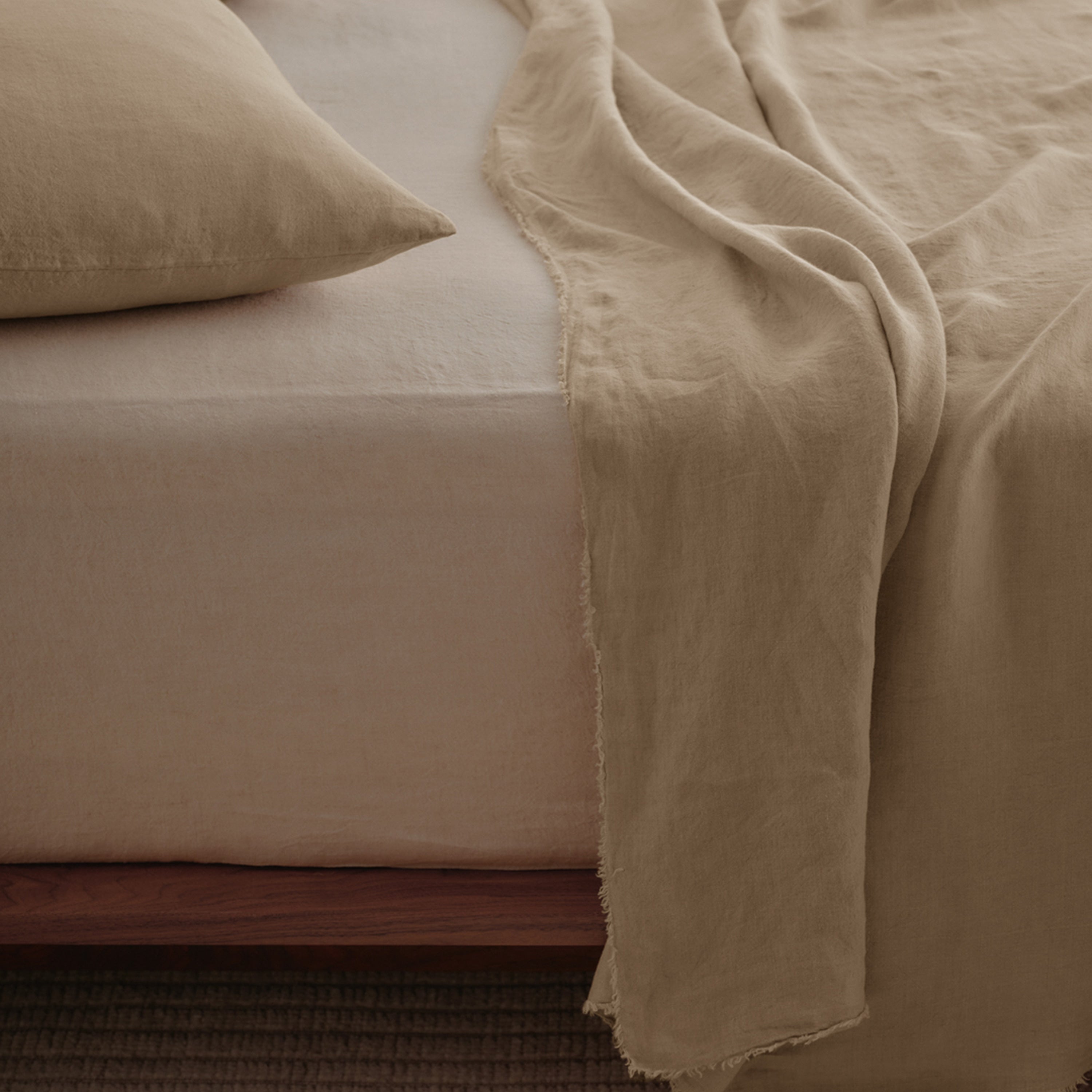 Flocca Linen Flat Sheet - Carmel