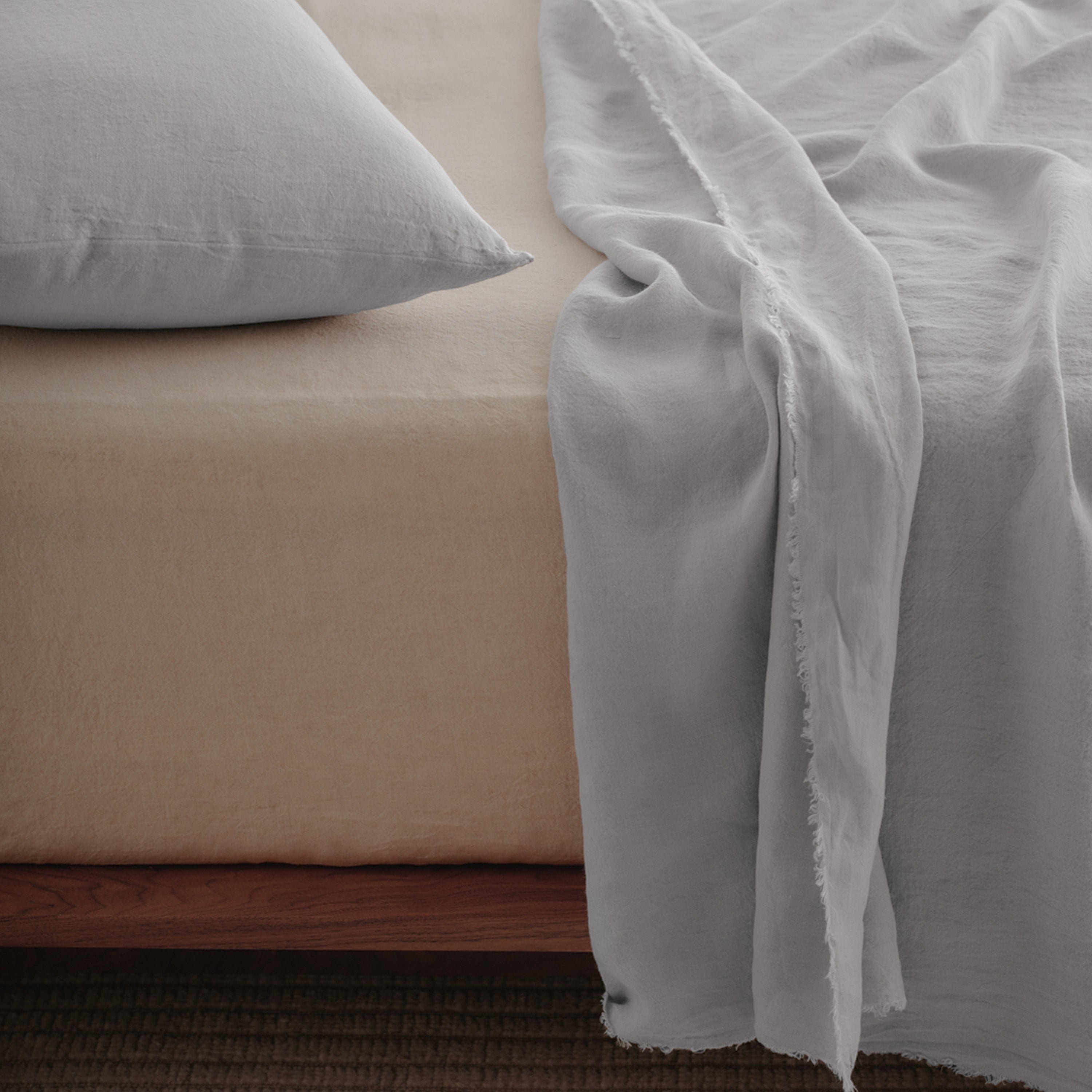 Flocca Linen Flat Sheet - Fog