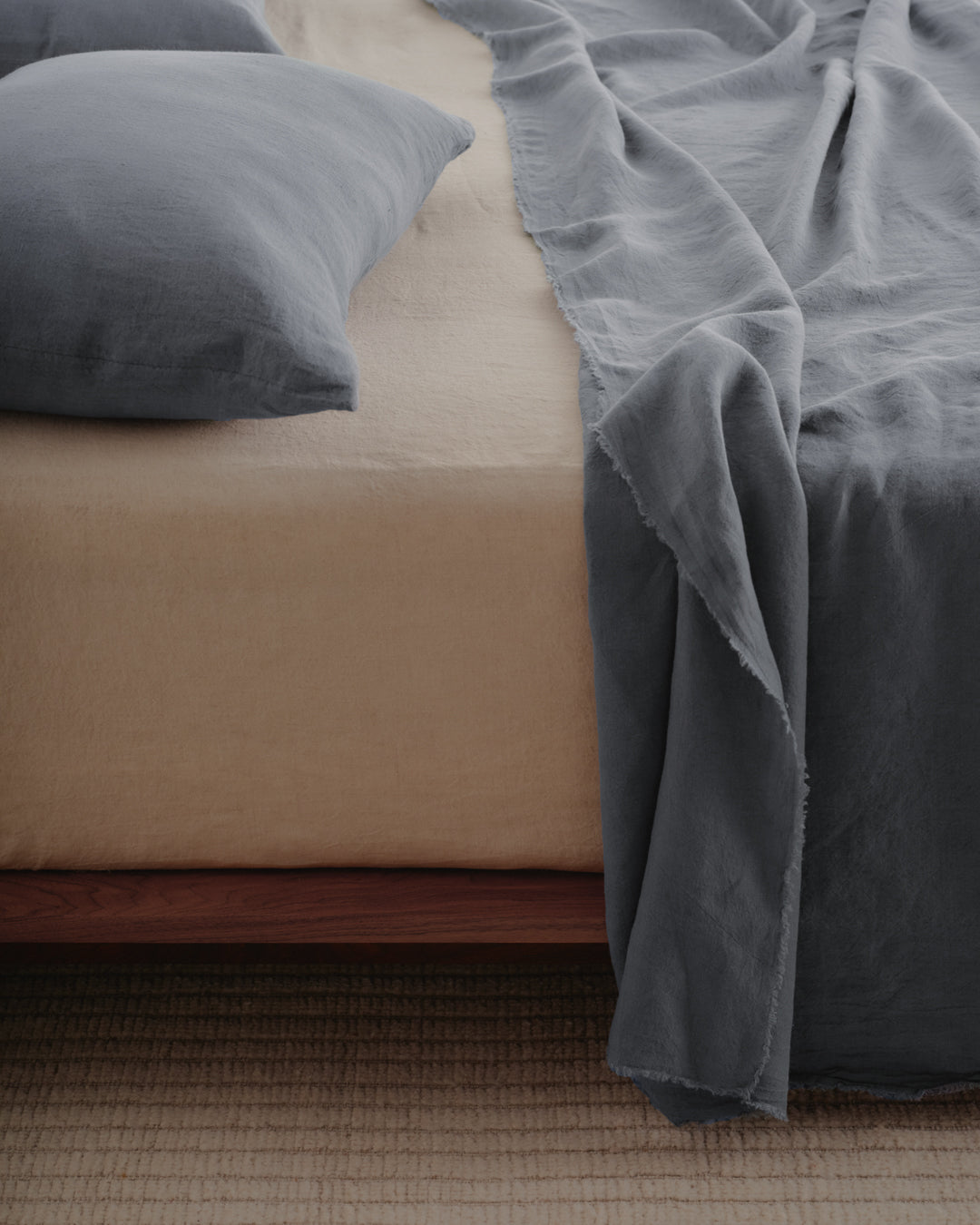 Linen Flat Sheet | Deep Sea Blue