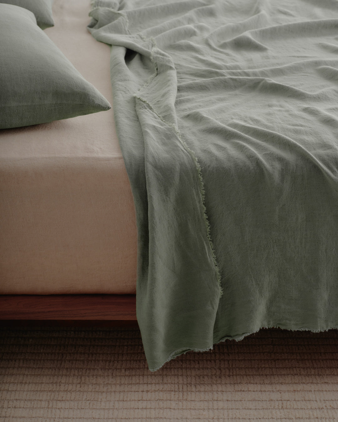 Basix Linen Pillowcase | Oceanic Green Blue