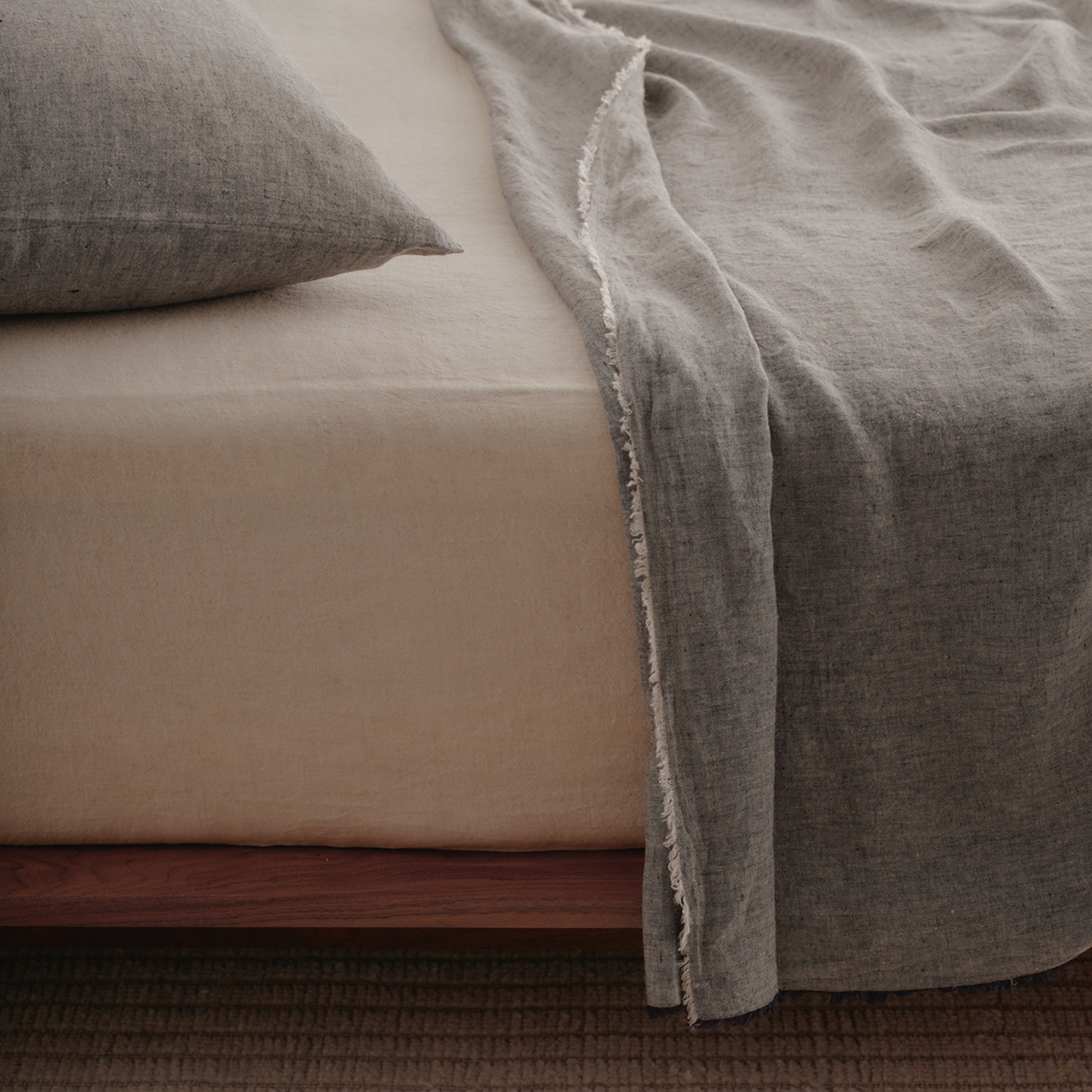 Flocca Linen Flat Sheet - Nox