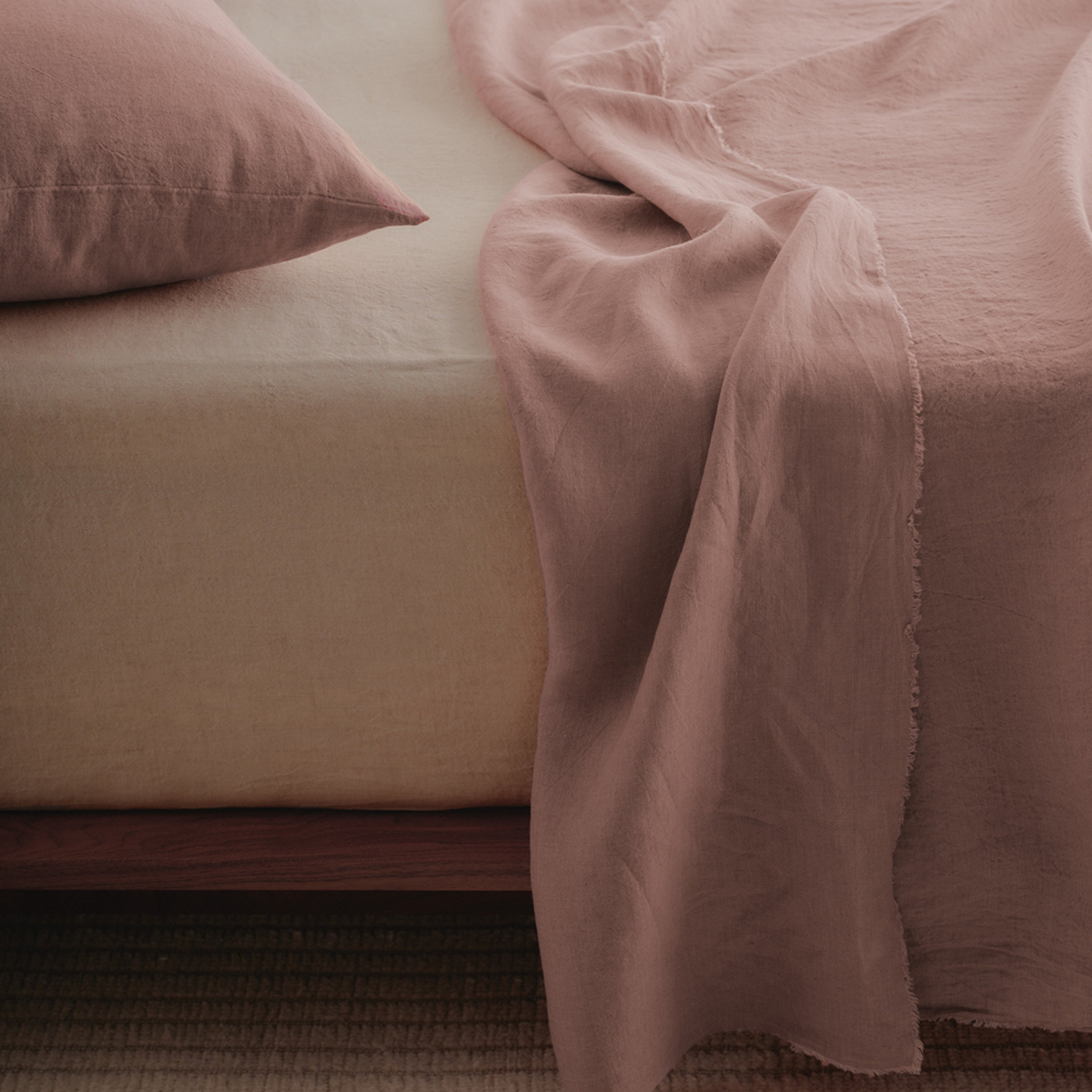 Flocca Linen Flat Sheet - Rosa