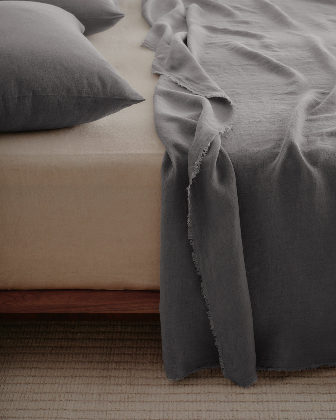 Linen Flat Sheet | Charcoal Grey