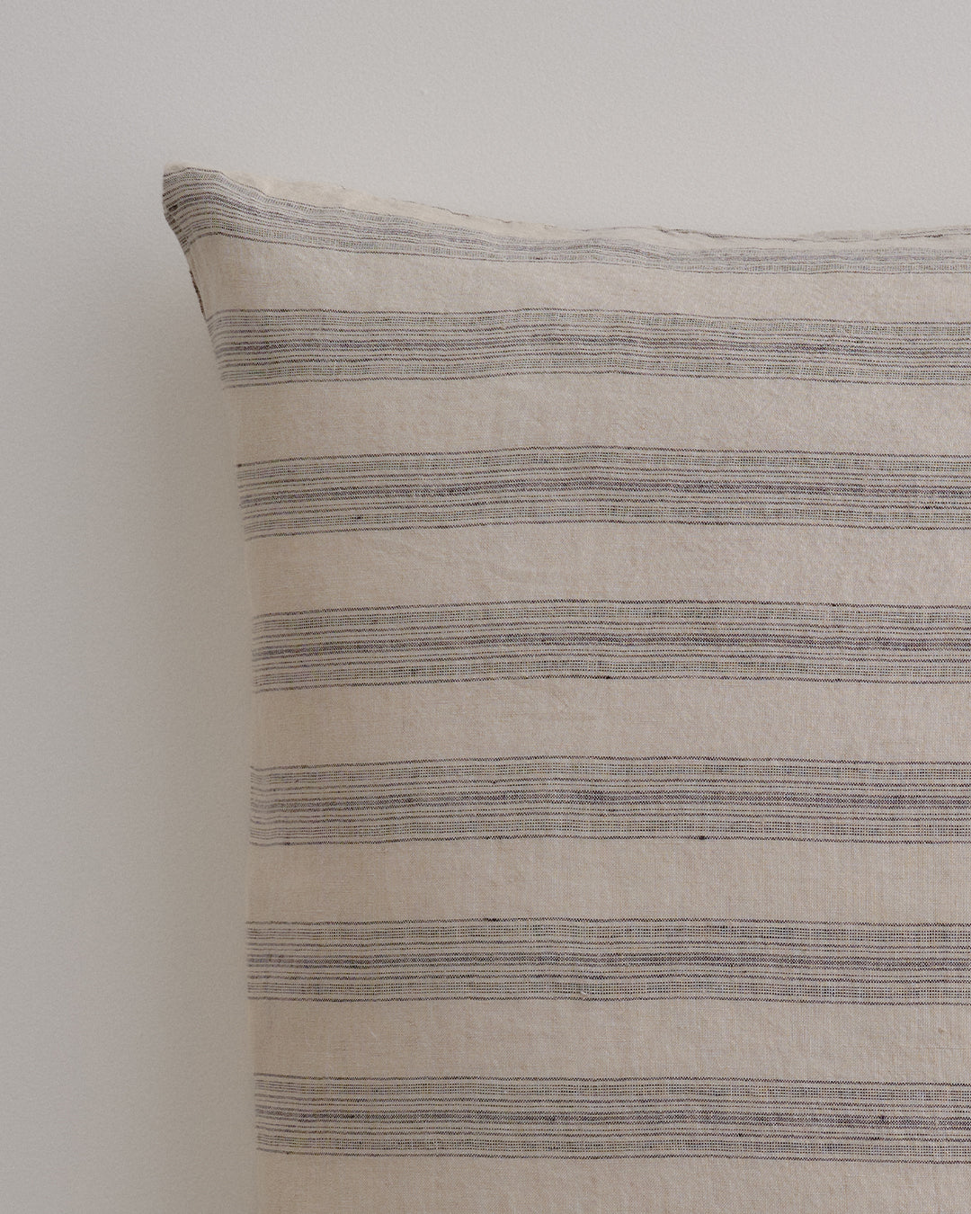 Basix Stripe European Linen Pillowcase - Nox/Sable