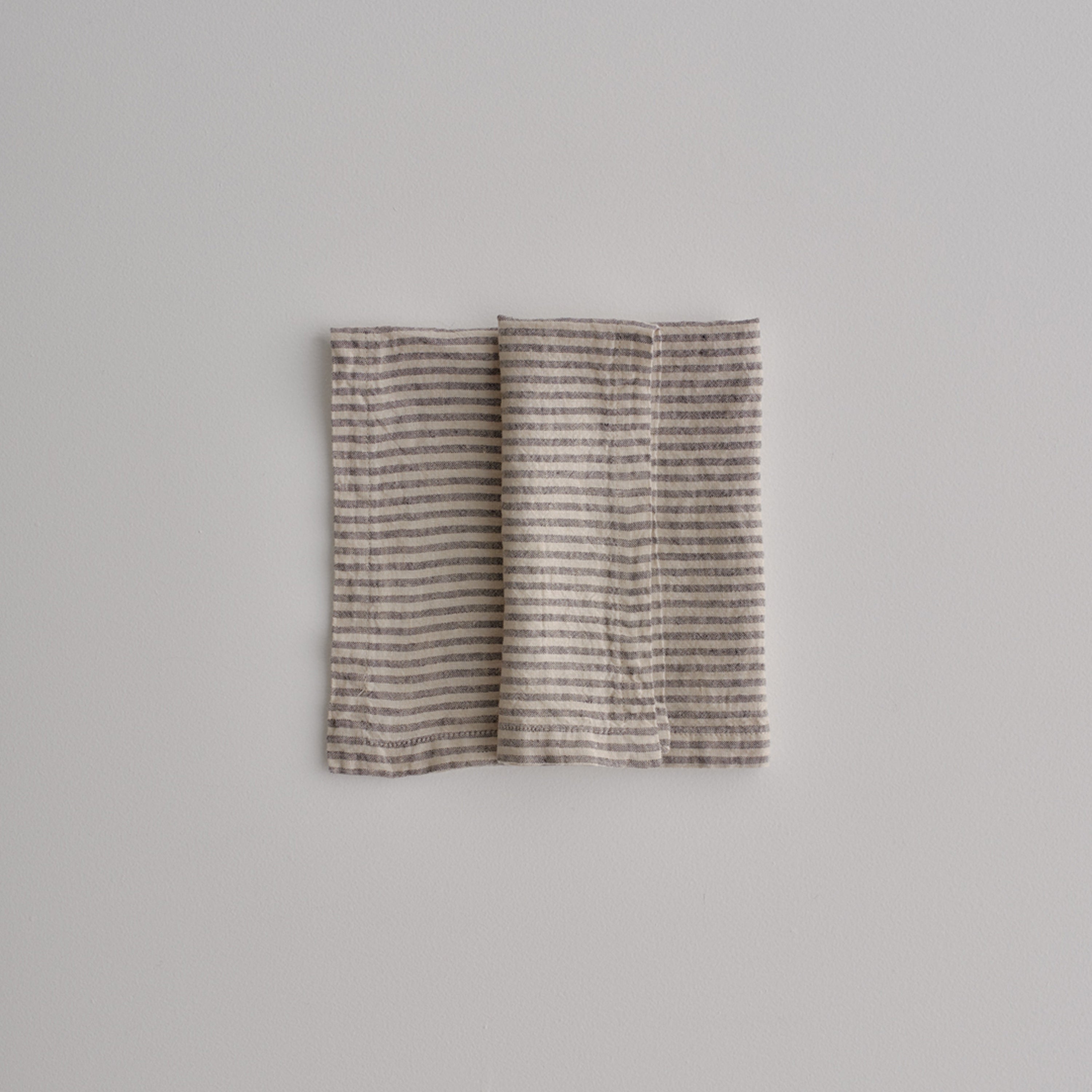 Basix Stripe Linen Napkin - Nox/Sable
