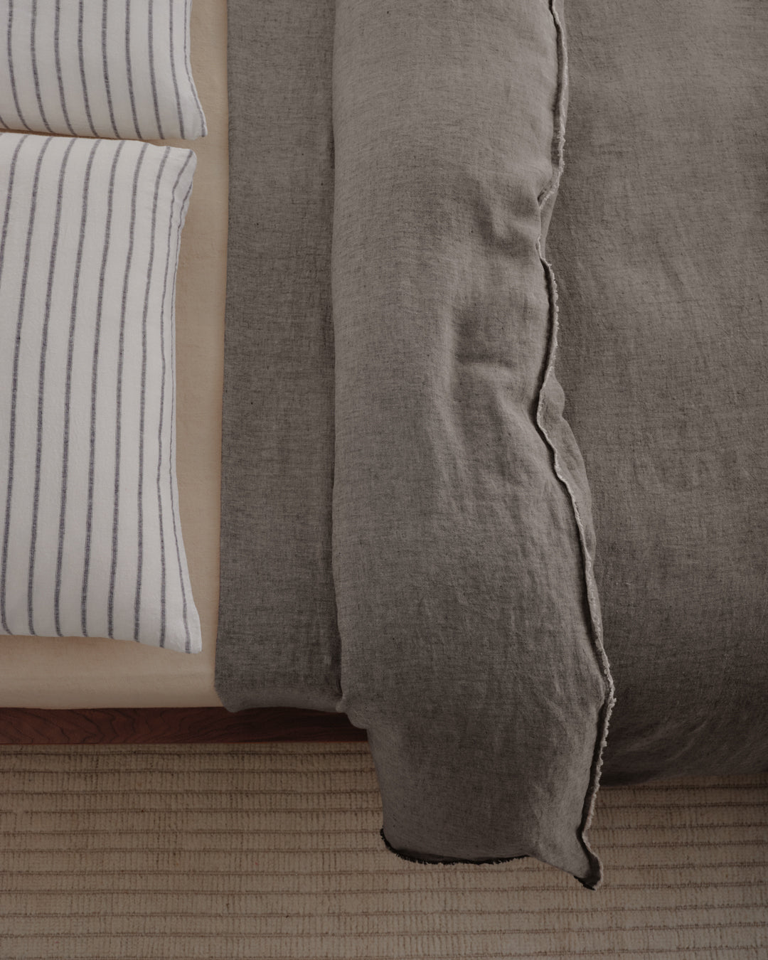 Stripe Linen Pillowcases | Black Stripe