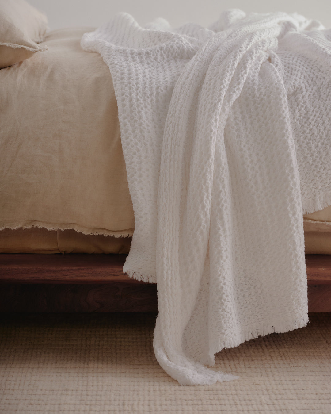 Linen Blanket | Antique White Luxury Throw