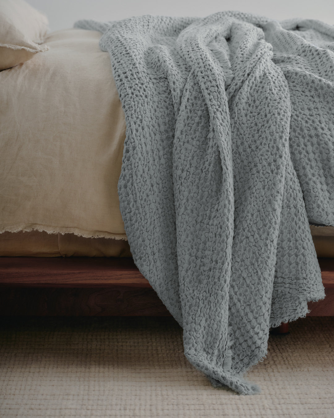 Linen Blanket | Cornflower Blue Throw