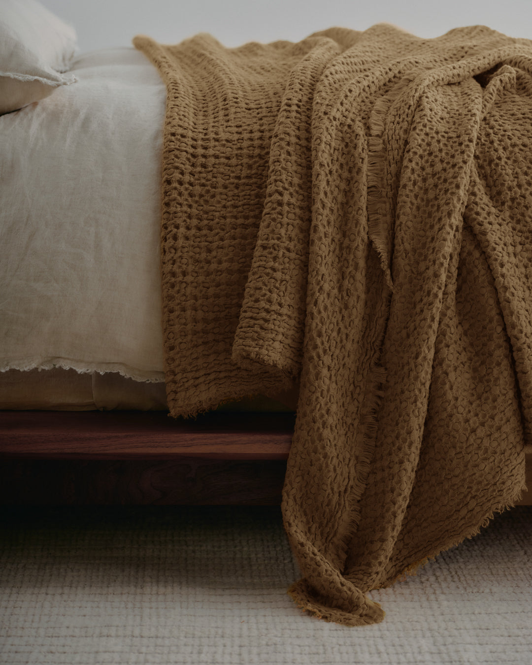 Linen Blanket | Rust Tone Luxury Throw