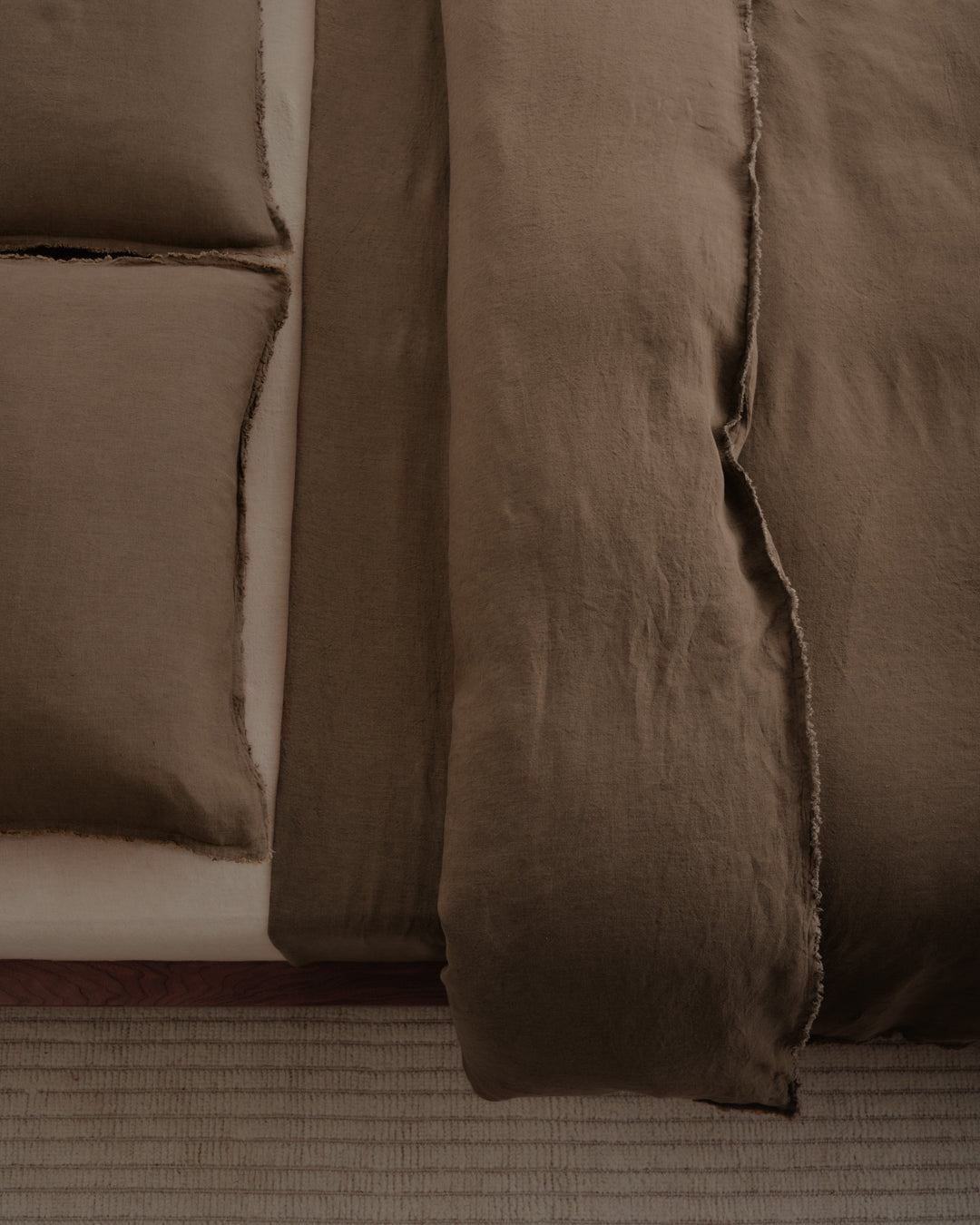 Flocca Linen Pillowcase | Chocolate Brown