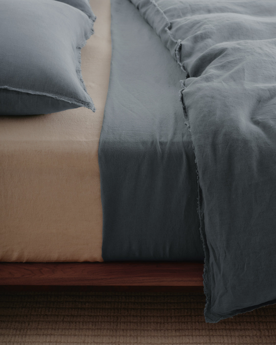 Linen Duvet Cover | Deep Sea Blue