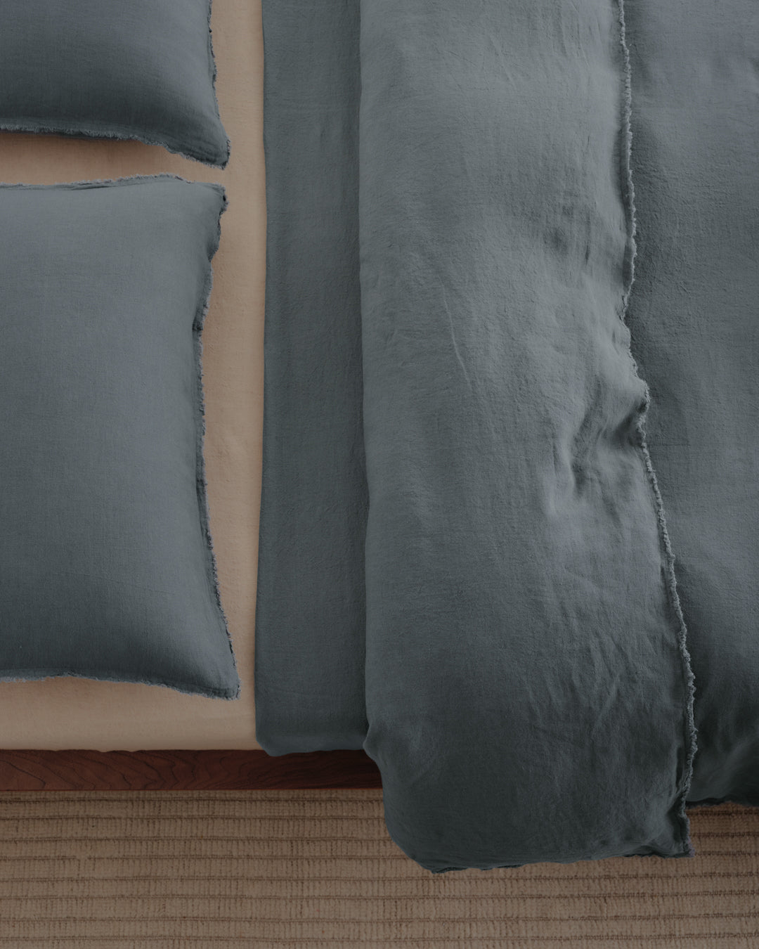 Flocca Linen Pillowcase | Deep Sea Blue