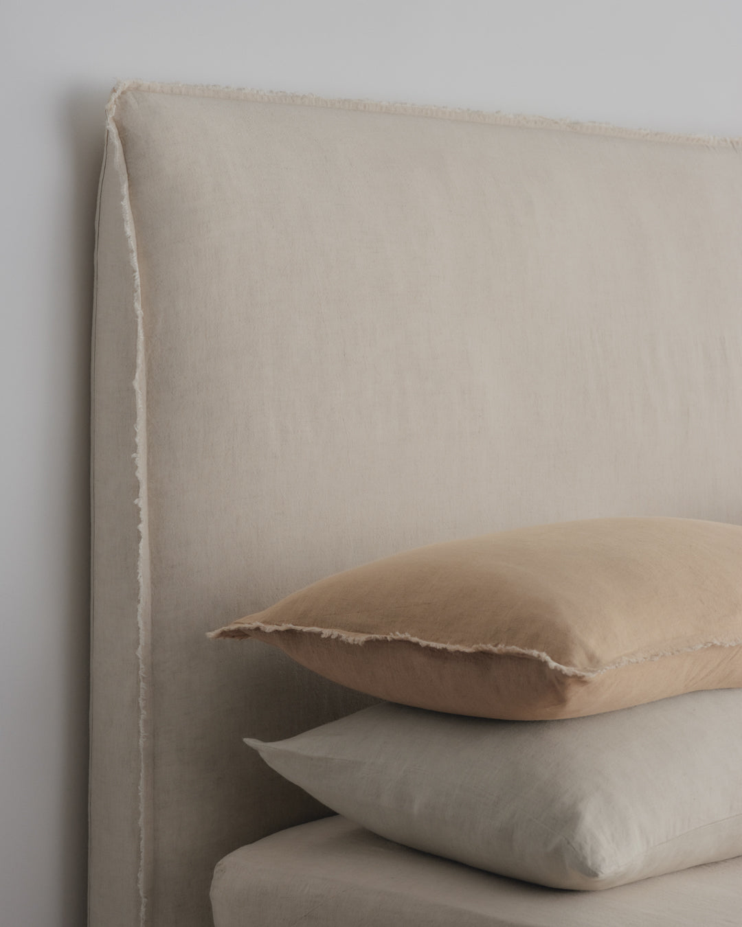 Linen Bedhead & Cover | Sandy color