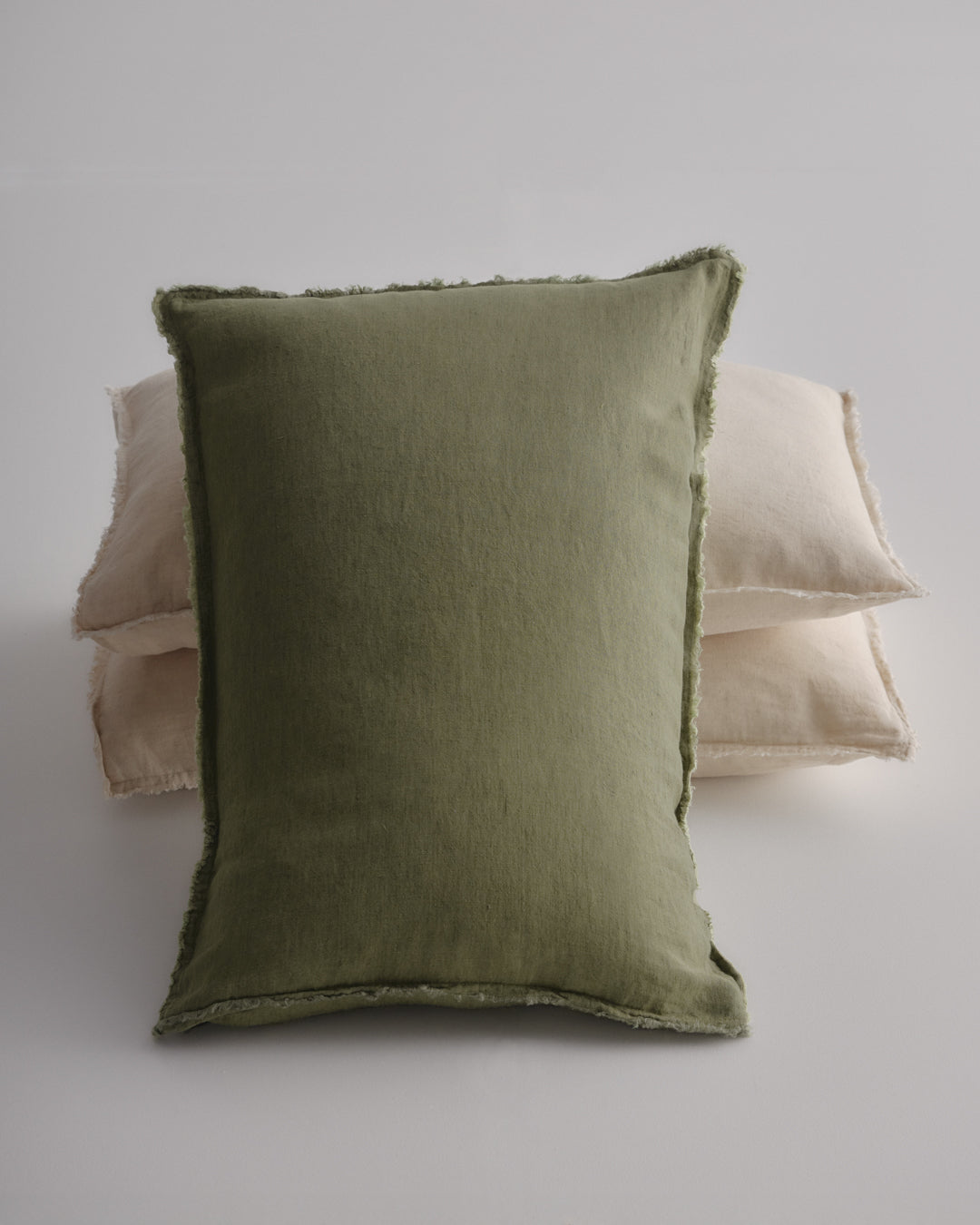 Flocca Linen Pillowcase | Deep Khaki