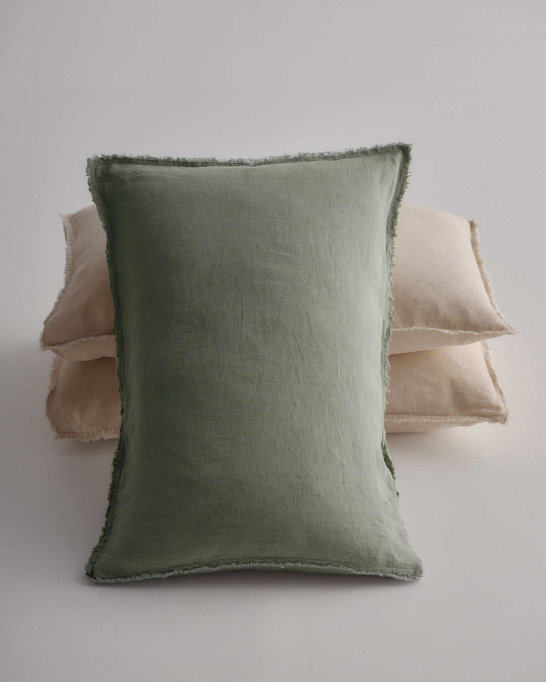 Flocca Linen Pillowcase | Oceanic Green Blue