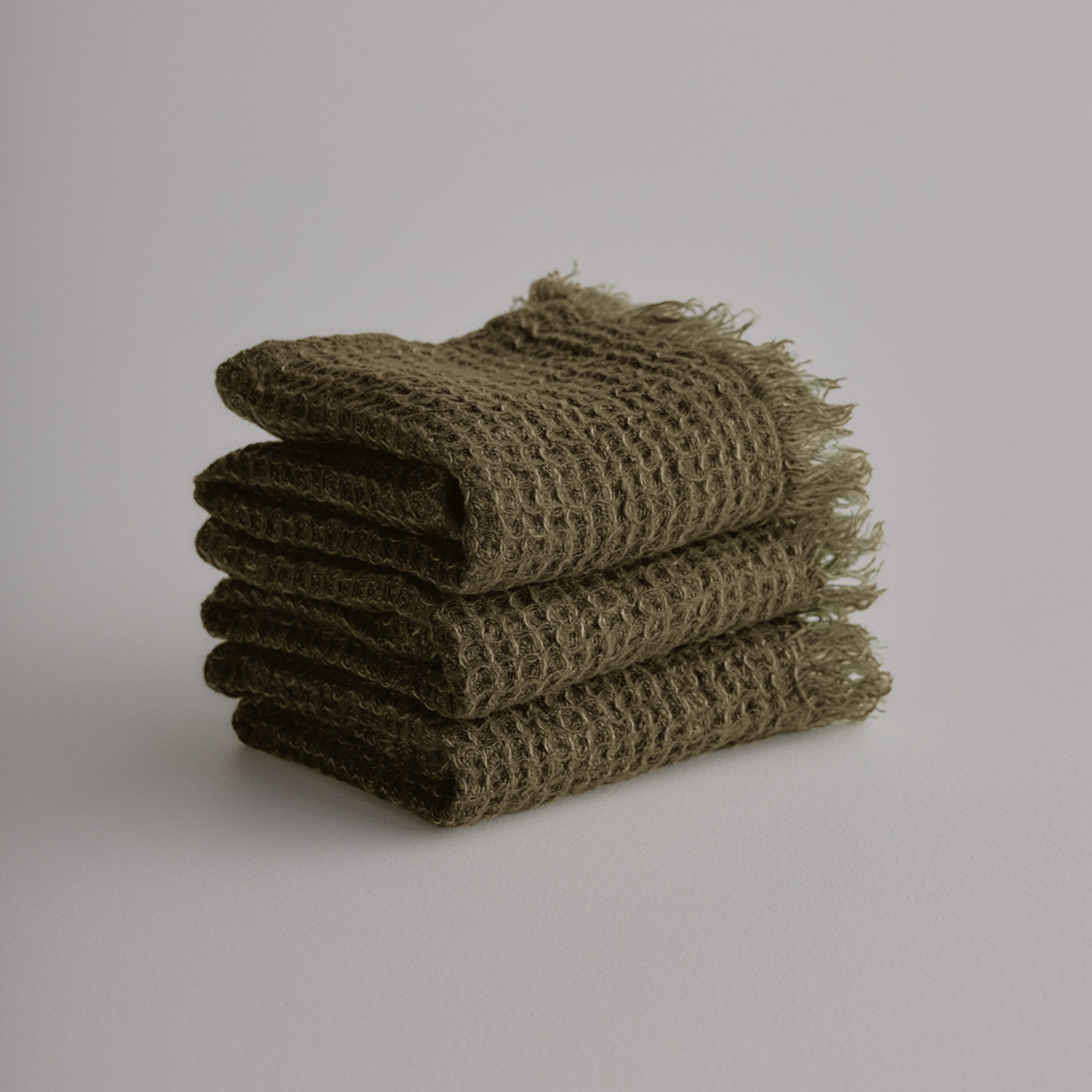 Flocca Linen Face Towel - Armee