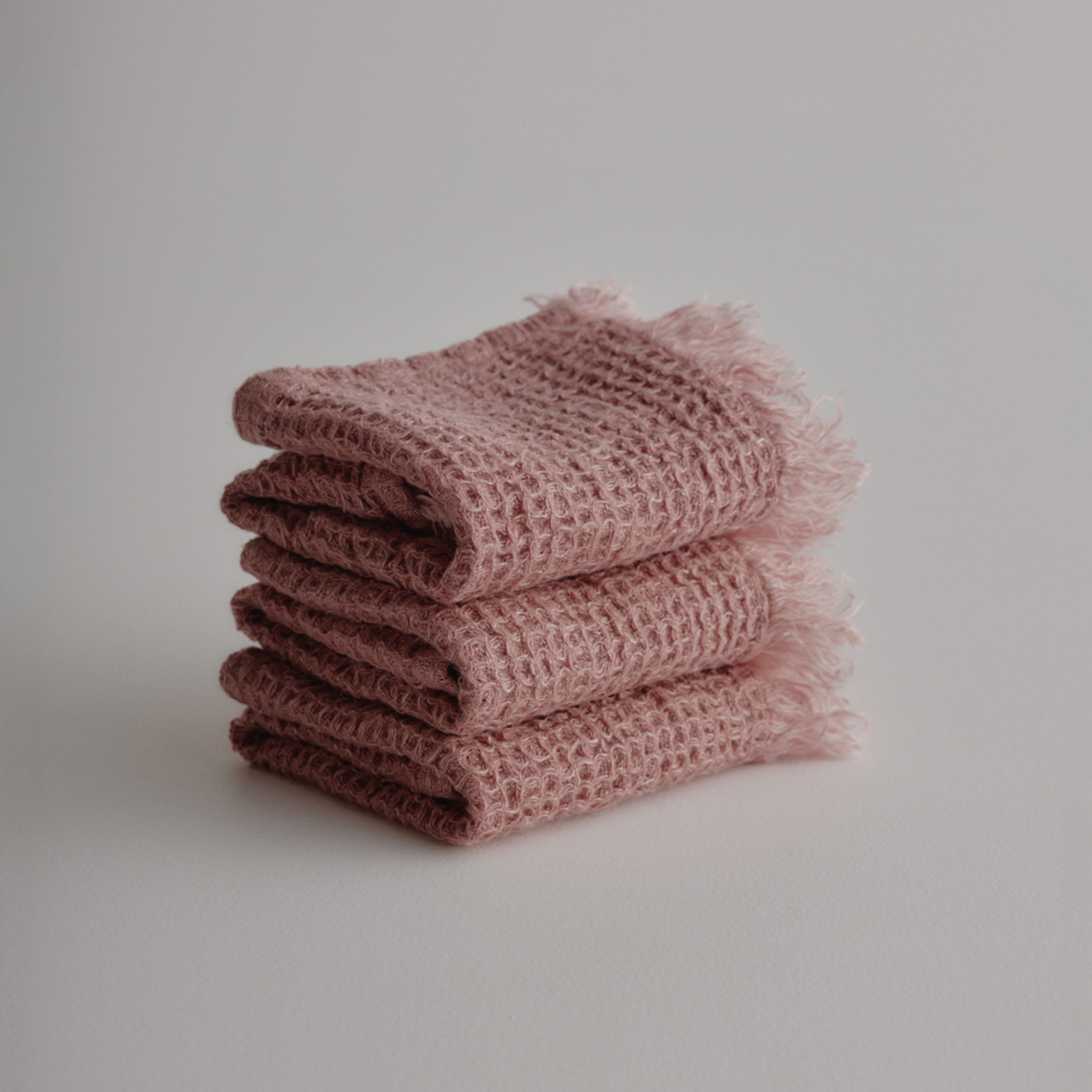 Flocca Linen Face Towel - Rosa