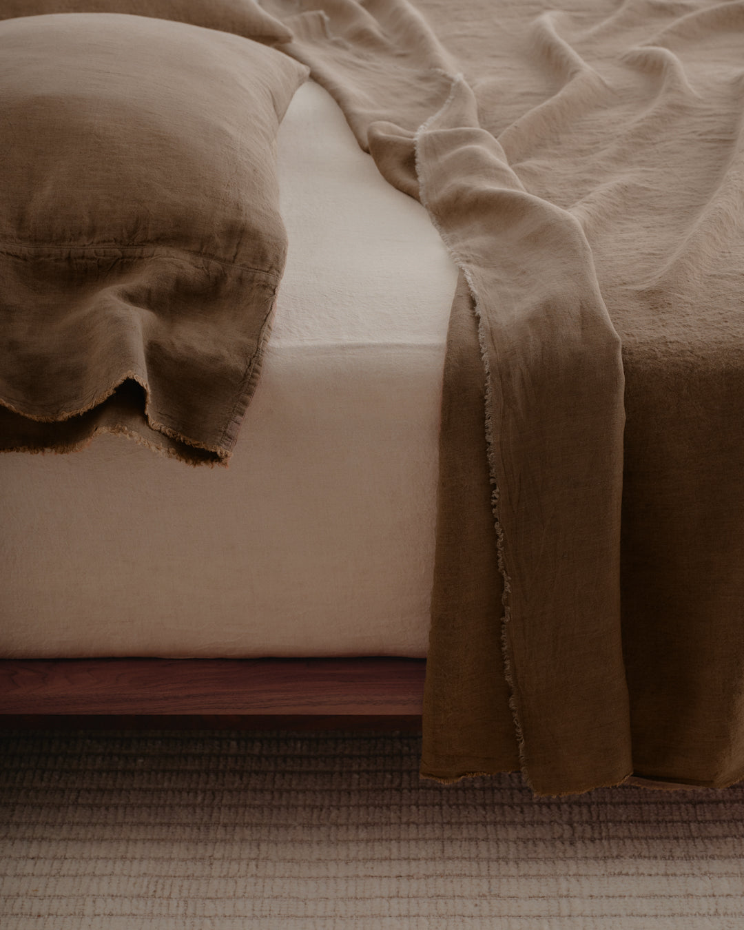 Long Linen Pillowcases | Chocolate Brown