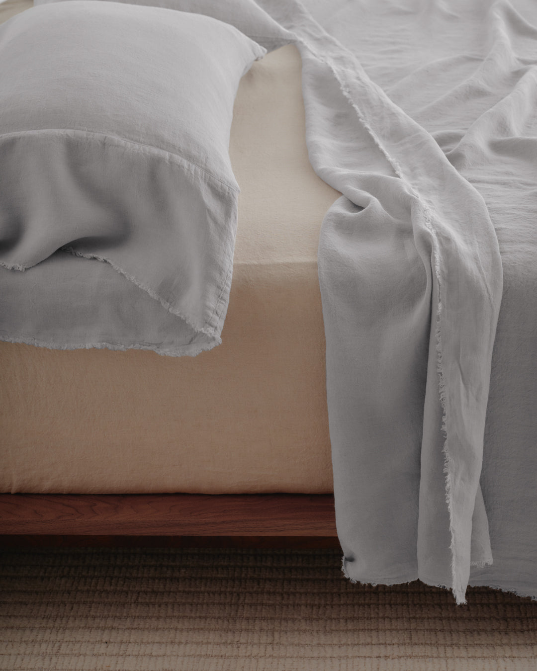 Long Linen Pillowcases | Pale Grey