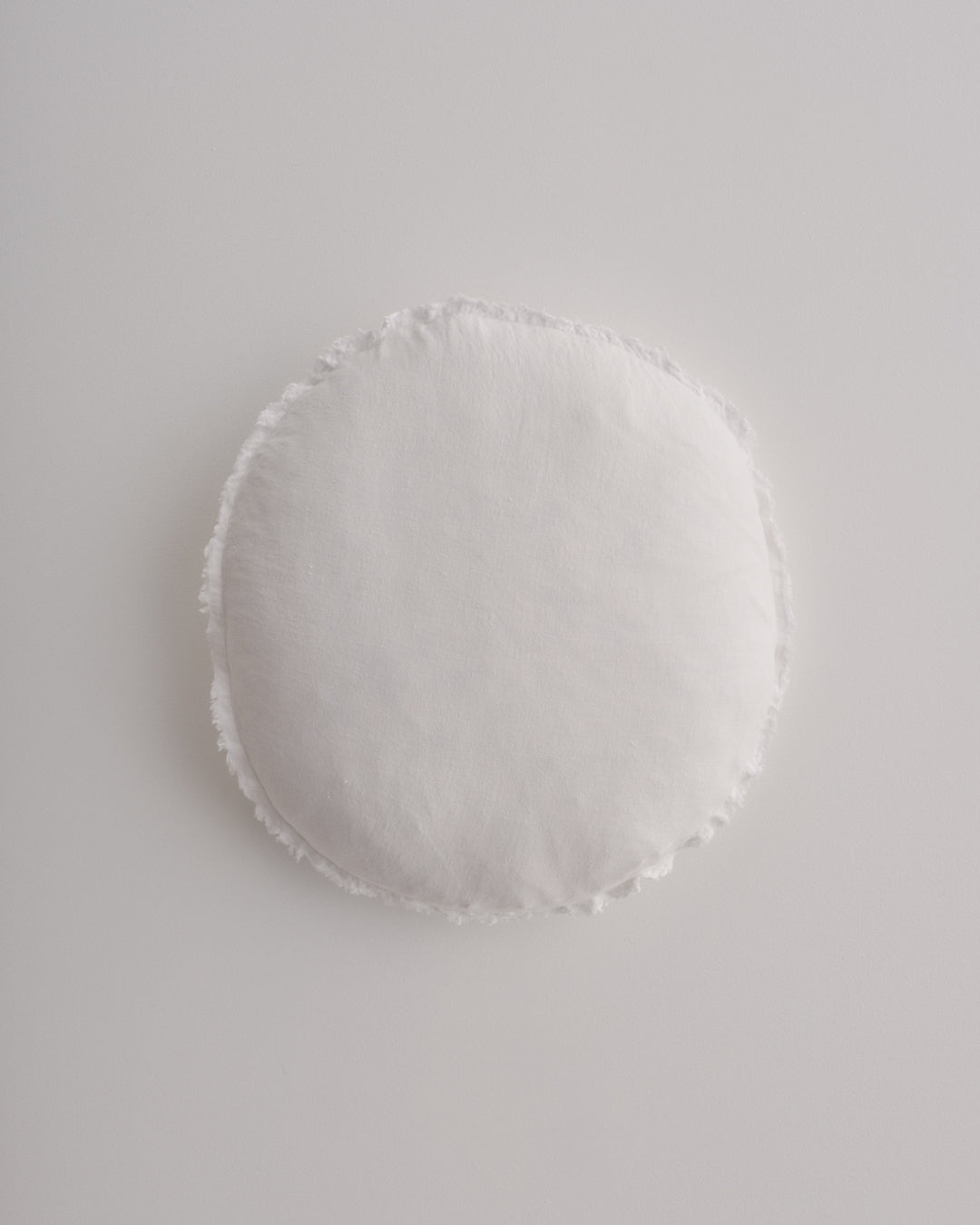 Round Linen Cushion | Antique White