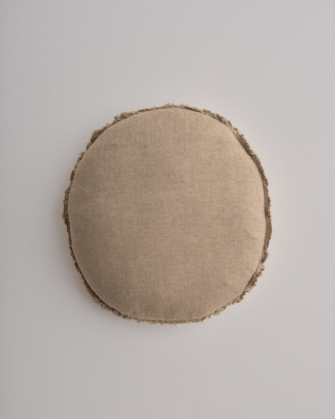 Round Linen Cushion | Toffee Brown