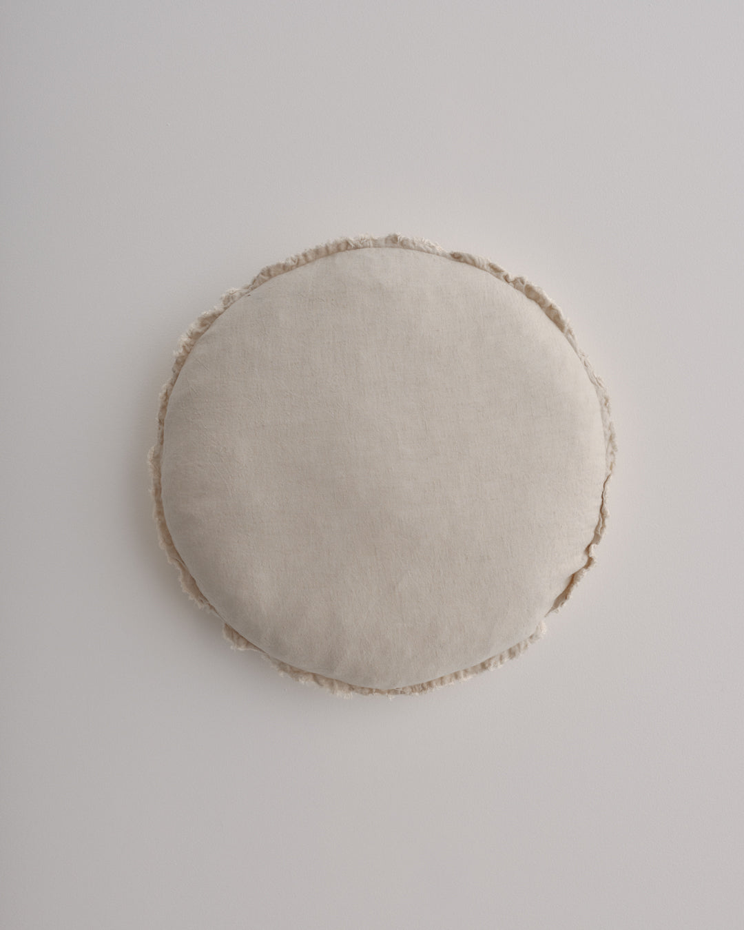 Round Linen Cushion | Sandy Color