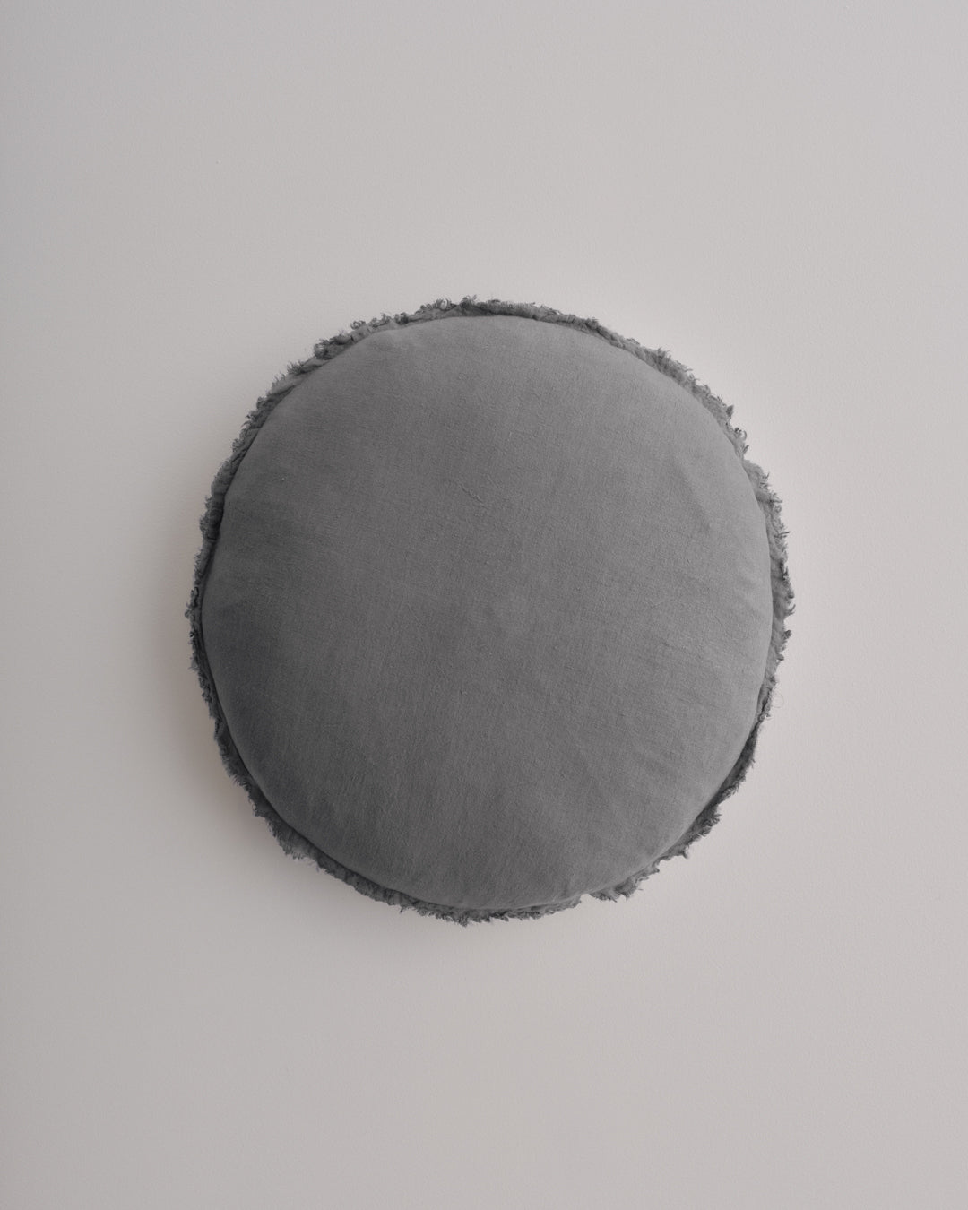Round Linen Cushion | Charcoal Grey