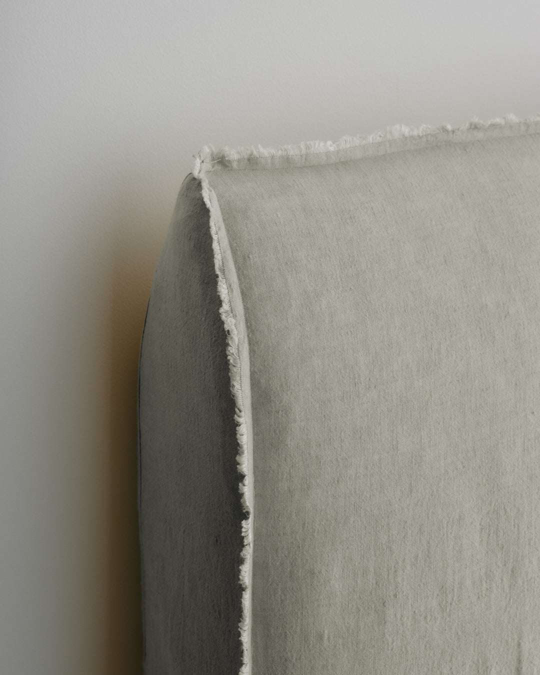 Linen Bedhead & Cover | Silvery Sage