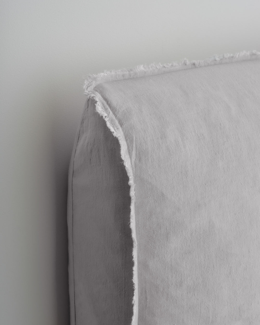 Linen Bedhead & Cover | Pale Grey
