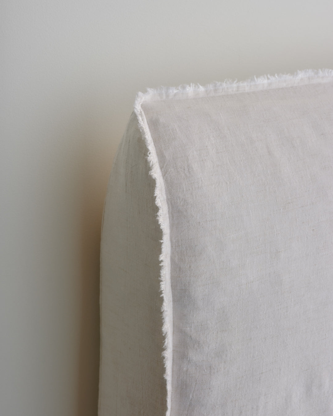 Short Linen Bedhead | Pale Stone