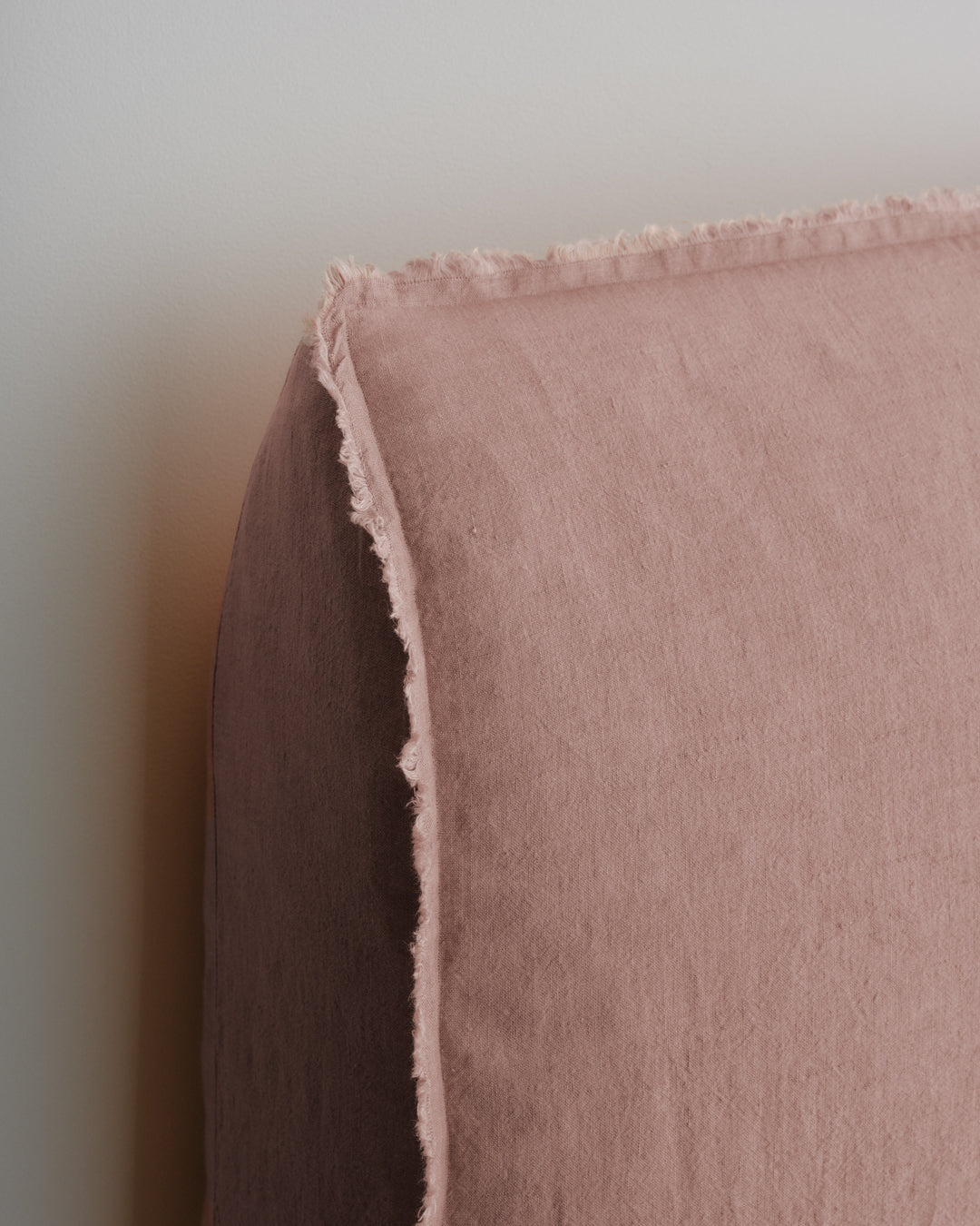 Linen Bedhead & Cover | Clay Pink