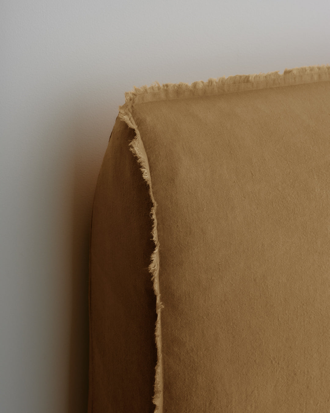 Linen Bedhead & Cover | Rust tone