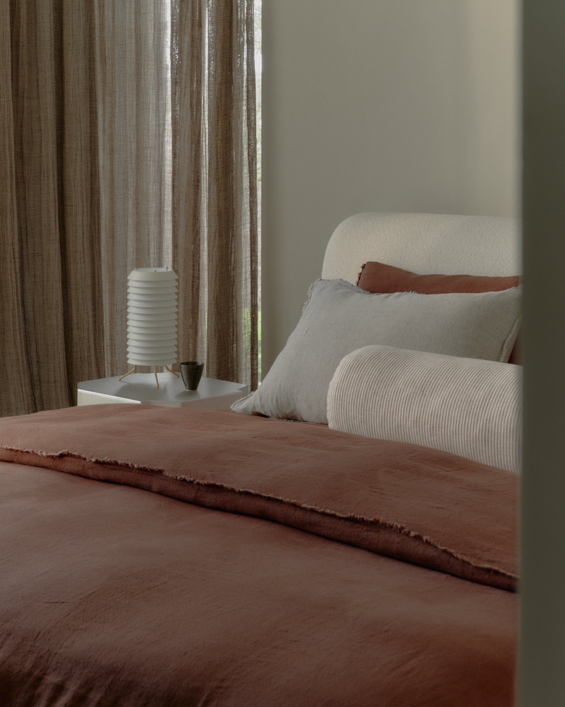 Basix Linen Bolster Cushion - Ayrton/Russo